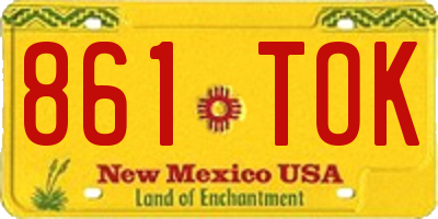 NM license plate 861TOK