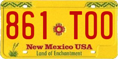 NM license plate 861TOO