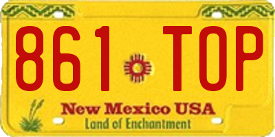 NM license plate 861TOP