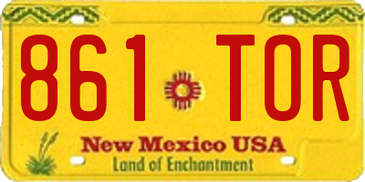 NM license plate 861TOR