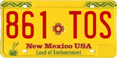 NM license plate 861TOS