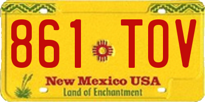 NM license plate 861TOV