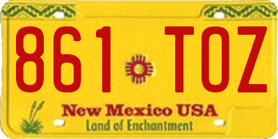 NM license plate 861TOZ