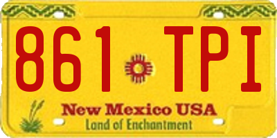 NM license plate 861TPI