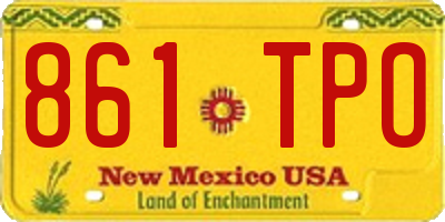 NM license plate 861TPO