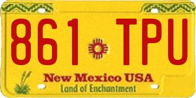 NM license plate 861TPU