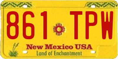 NM license plate 861TPW