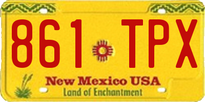 NM license plate 861TPX
