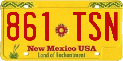 NM license plate 861TSN