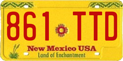 NM license plate 861TTD