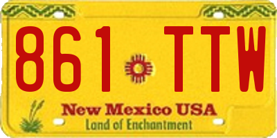 NM license plate 861TTW
