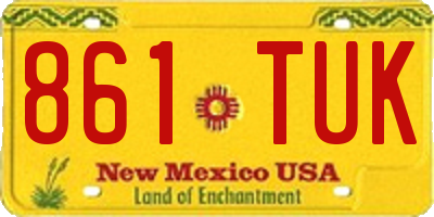 NM license plate 861TUK