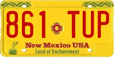 NM license plate 861TUP