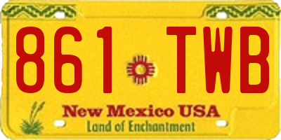 NM license plate 861TWB