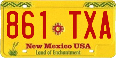 NM license plate 861TXA