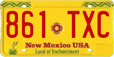NM license plate 861TXC