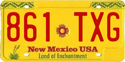 NM license plate 861TXG