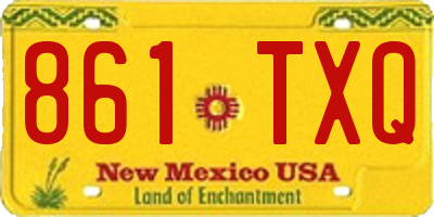 NM license plate 861TXQ