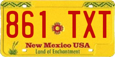 NM license plate 861TXT