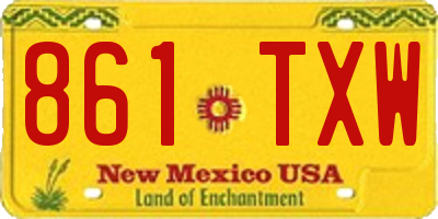NM license plate 861TXW