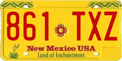 NM license plate 861TXZ