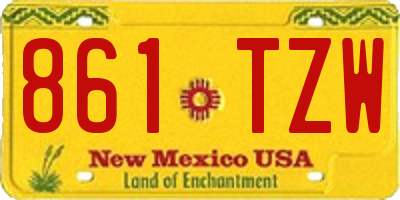 NM license plate 861TZW