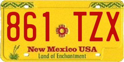 NM license plate 861TZX