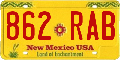 NM license plate 862RAB