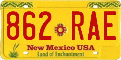 NM license plate 862RAE