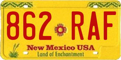 NM license plate 862RAF