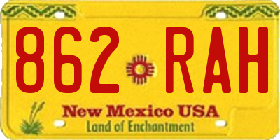 NM license plate 862RAH