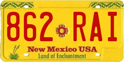 NM license plate 862RAI