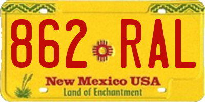 NM license plate 862RAL