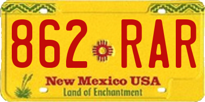 NM license plate 862RAR