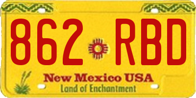 NM license plate 862RBD