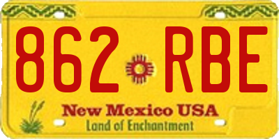 NM license plate 862RBE