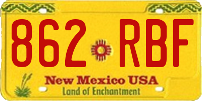 NM license plate 862RBF