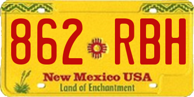 NM license plate 862RBH