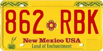 NM license plate 862RBK