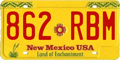 NM license plate 862RBM