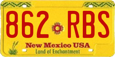 NM license plate 862RBS
