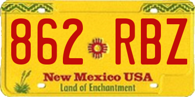 NM license plate 862RBZ