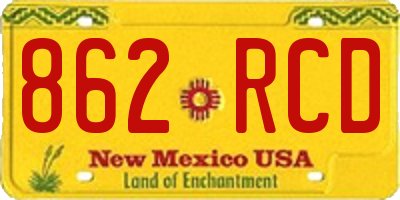 NM license plate 862RCD