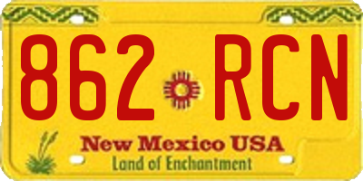 NM license plate 862RCN