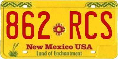 NM license plate 862RCS