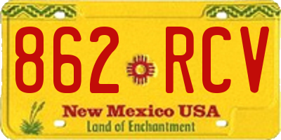 NM license plate 862RCV