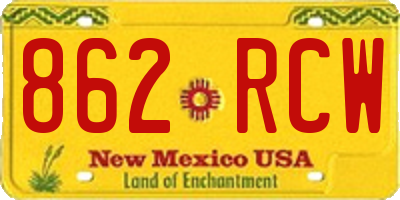 NM license plate 862RCW