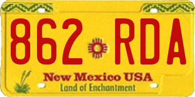 NM license plate 862RDA