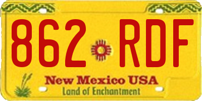 NM license plate 862RDF
