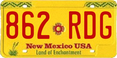 NM license plate 862RDG